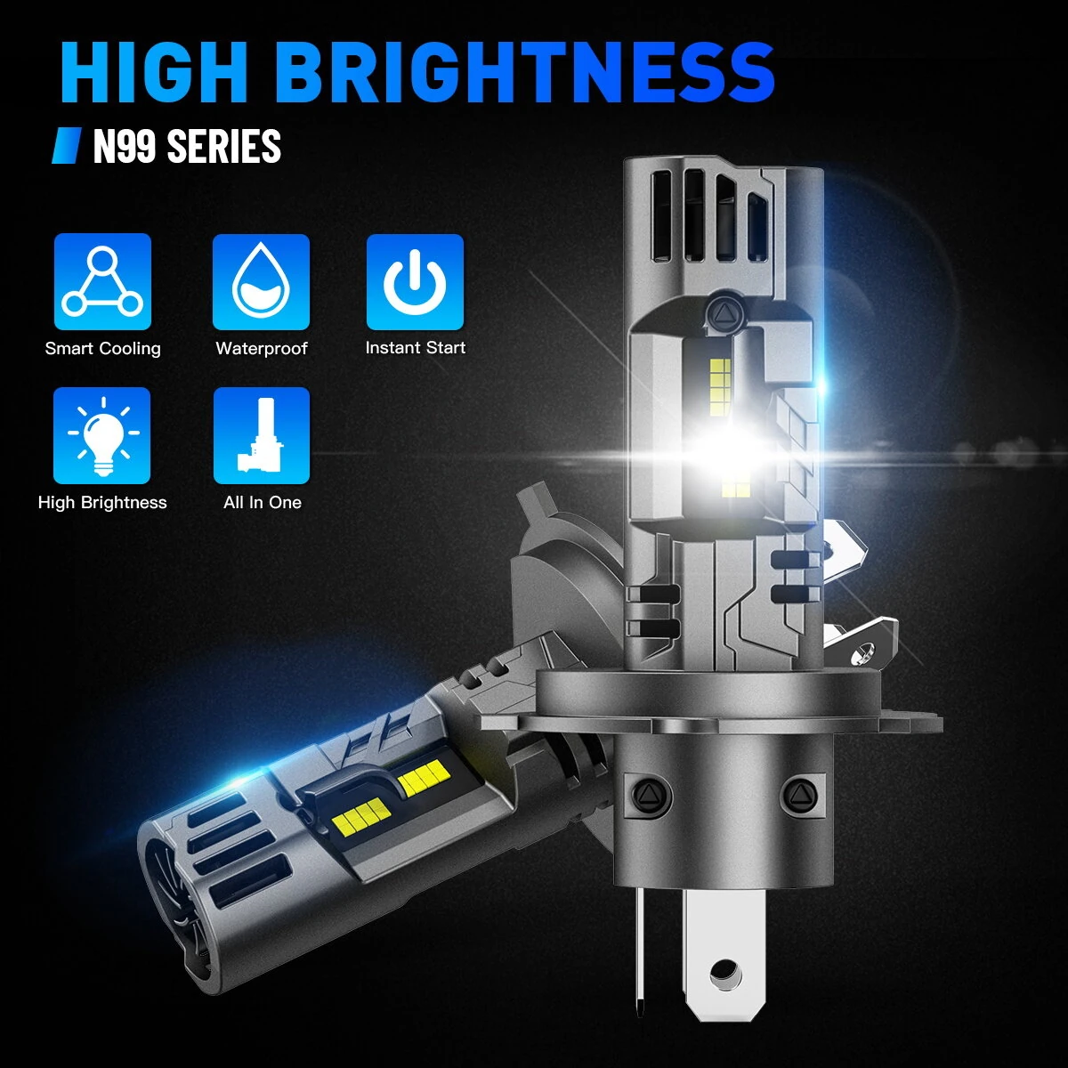 NOVSIGHT A500-N99 Series 2PCS 24000LM LED Car Headlights IP68 Waterproof 100W 6500K Car LED Headlamps High Brightness