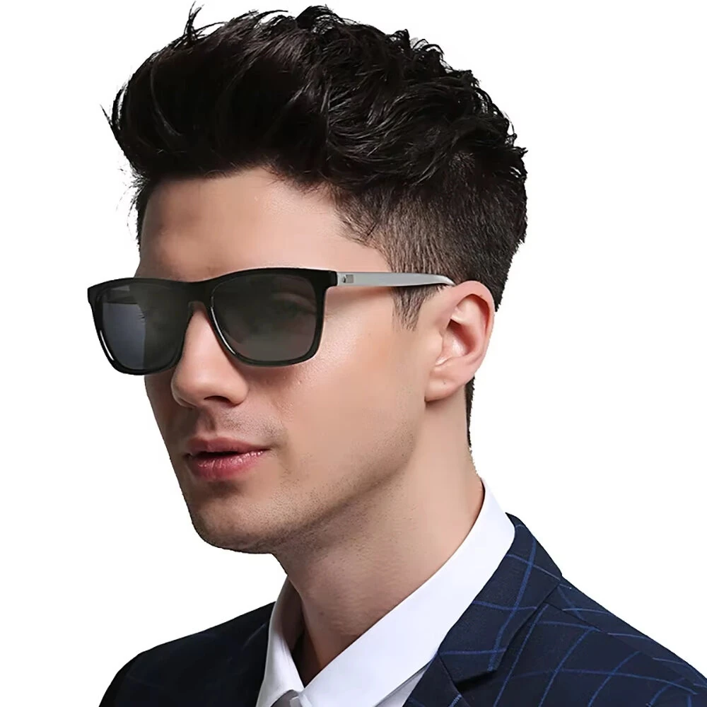 Men's Photochromic Sunglasses Classic Square UV400 Polarized Outdoor Cycling Sun Glasses