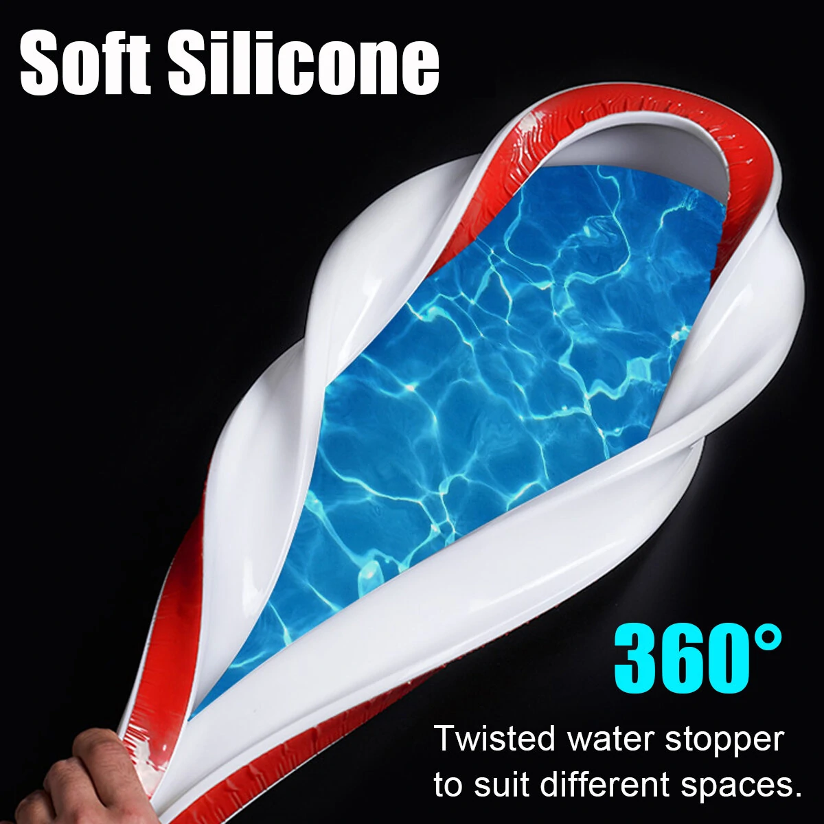 Bathroom Kitchen Foldable Water Stopper Self-adhesive Rubber Dam Shower Barrier White/Transparent