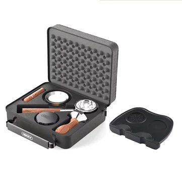HiBREW 58mm Espresso Accessories Set With Bottomless Portafilter Tamper Distributor Dosing Funnel Filter Papers Stirrer & Mat for HiBREW H7 & H7A