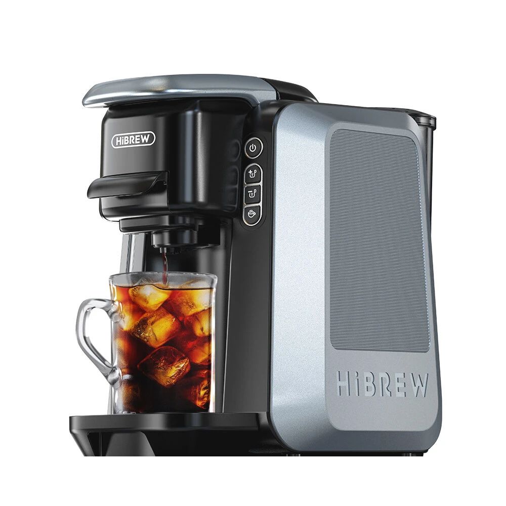 [EU Direct] HiBREW H6 4-in-1 20Bar Capsule Coffee Machine Smart Capsule Recognition Hot/Cold Brew Compatible With NS, DG, K-Cup Capsules & Ground Coffee