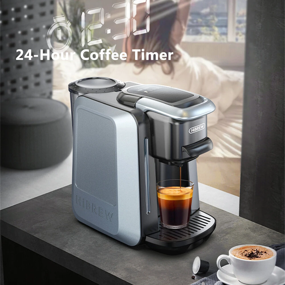[EU Direct] HiBREW H6 4-in-1 20Bar Capsule Coffee Machine Smart Capsule Recognition Hot/Cold Brew Compatible With NS, DG, K-Cup Capsules & Ground Coffee