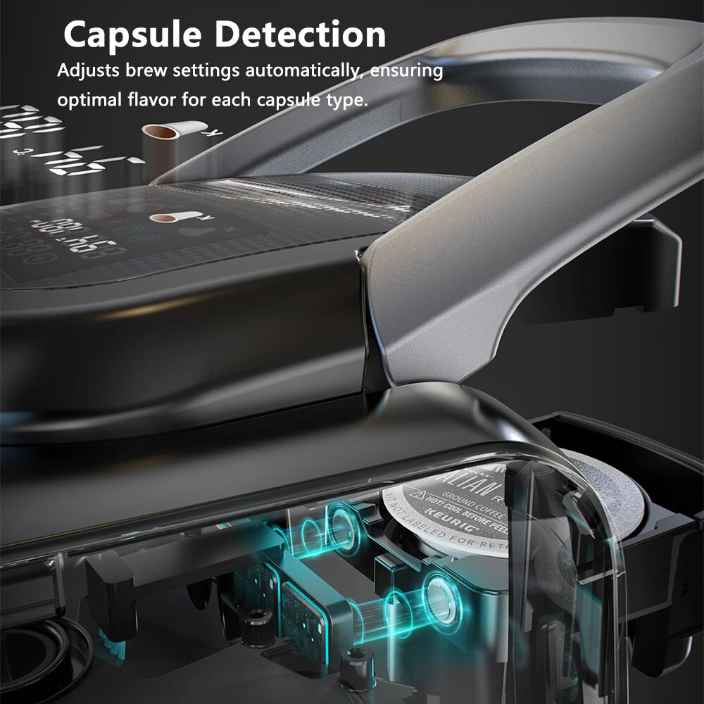 [EU Direct] HiBREW H6 4-in-1 20Bar Capsule Coffee Machine Smart Capsule Recognition Hot/Cold Brew Compatible With NS, DG, K-Cup Capsules & Ground Coffee