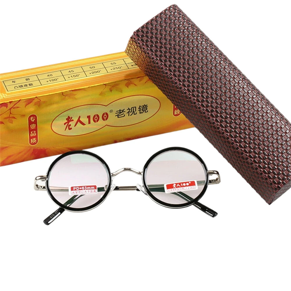 Retro Round Metal Frame Reading Glasses Minimalist Anti-blue Light Presbyopia Eyeglasses