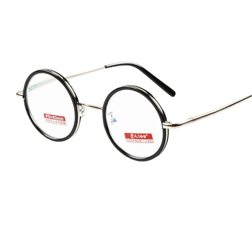 Retro Round Metal Frame Reading Glasses Minimalist Anti-blue Light Presbyopia Eyeglasses