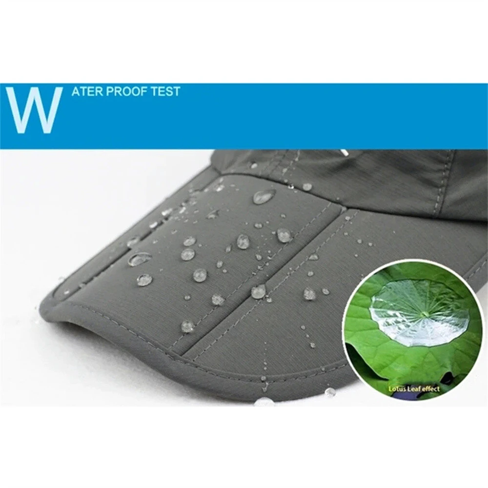 Outdoor Sport Long Brim Foldable Baseball Cap Unisex Waterproof Breathable Quick Drying Sun Protection Peaked Cap