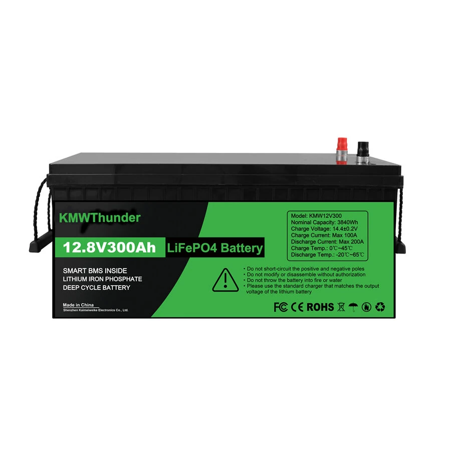 [EU Direct] KWMThunder LiFePO4 Battery 12V 200Ah 300Ah, 24V100Ah with Upgraded BMS Max Depth Cycle 15000 Cycles Support Series/Parallel for RV Solar Panel Marine Home