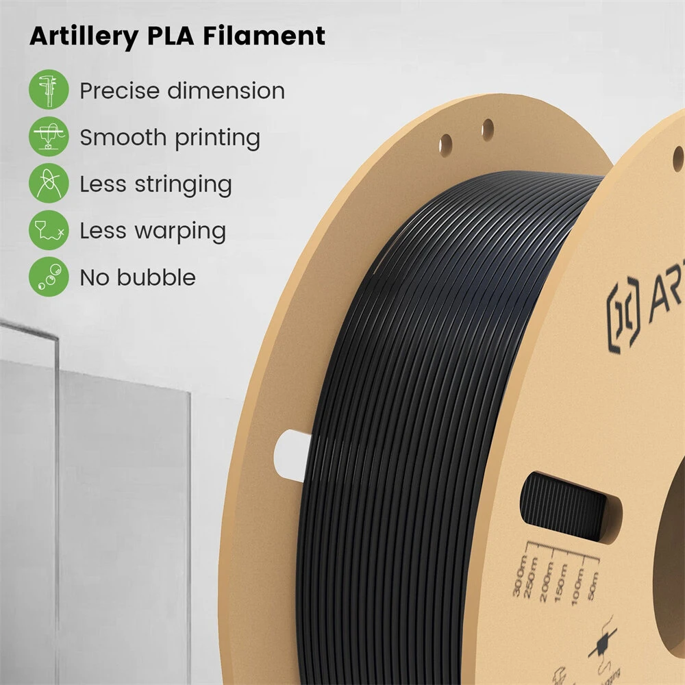 Artillery PLA 3D Printer Filament 1.75mm 5KG White High Precision Eco-Friendly Zero Bubble Perfect for Models and Mechanical Parts