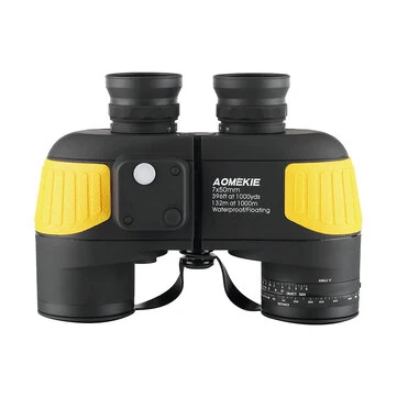 [EU Direct] AOMEKIE Binoculars for Adults 7X50 Marine Binoculars Waterproof with Illuminated Rangefinder Compass Prism Lens IPX7 Binoculars for Boating Military Navigation Fishing Water Sport