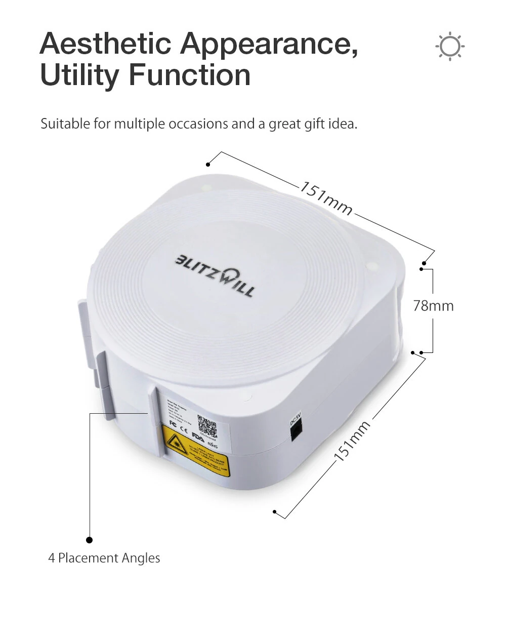 BlitzWill® BW-PLT1 Smart Star Projector Upgraded Version with Star + Colorful LED Nebula  Sync With Music Smart APP Control Timing & Countdown Voice Control with Alexa