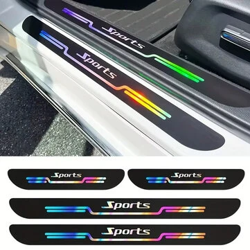 4pcs Car Anti Scratch Door Sill Protector Sticker Strip Car Threshold Protection Bumper Film Sticker for Car SUV Pickup Truck