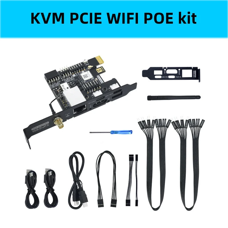 Sipeed NanoKVM PCIe SG2002 Remote Server Control 1080P 60fps RISC-V Core Silent Fanless Ethernet WiFi Module