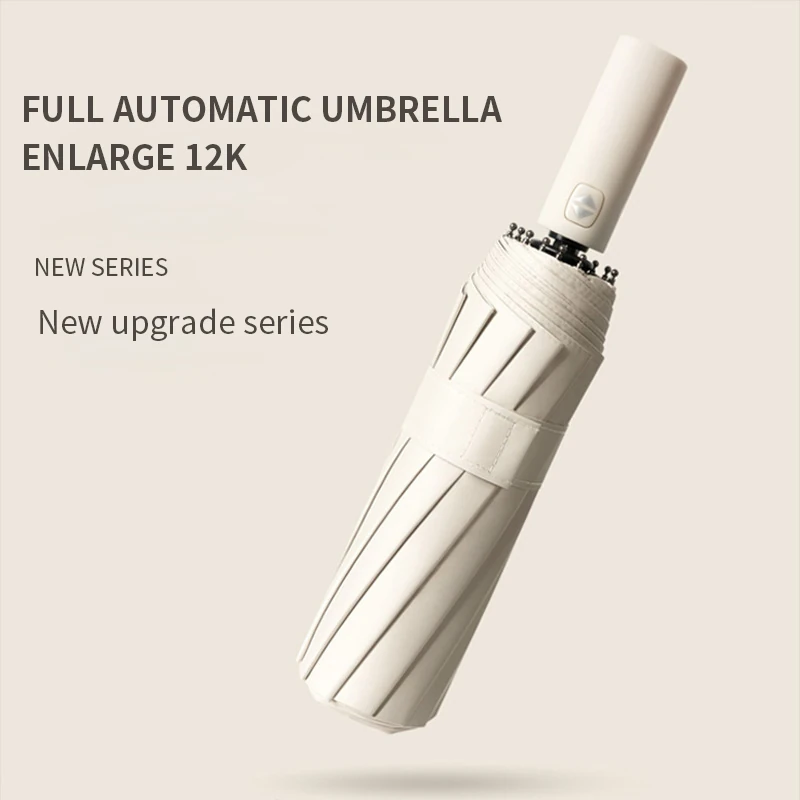 AGSIVO Travel Automatic Folding Umbrella 12 Ribs Reinforced Windproof UPF 50+ UV Protection Auto Open Close For Men and Women