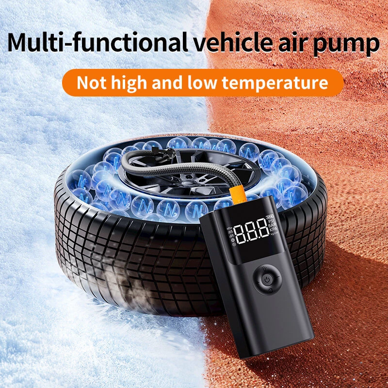 Portable Car Jump Starter Air Compressor Power Bank 12V Battery Booster Supports 8.0L Gas 6.5L Diesel LED Flashlight Tire Inflator USB Charging
