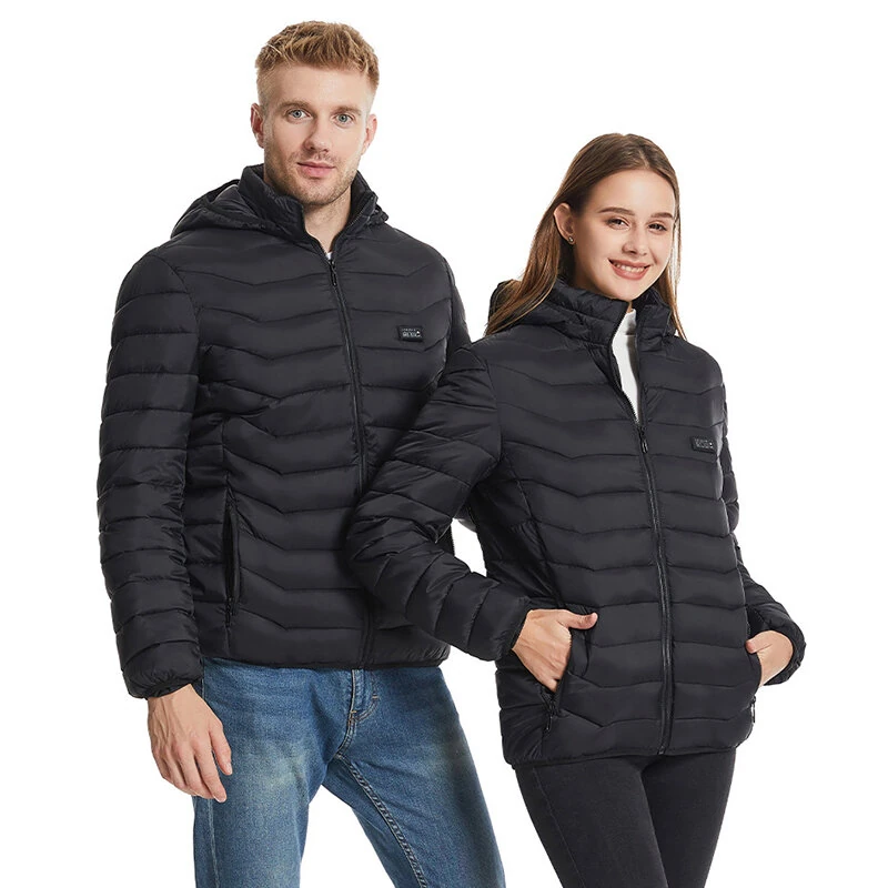 TENGOO HZ-23 23 Zones Heated Jacket - Four-control, USB & DC Port, Smart Thermal Warm Jacket Uniex Heated Hooded Coat Outdoor Sportswear