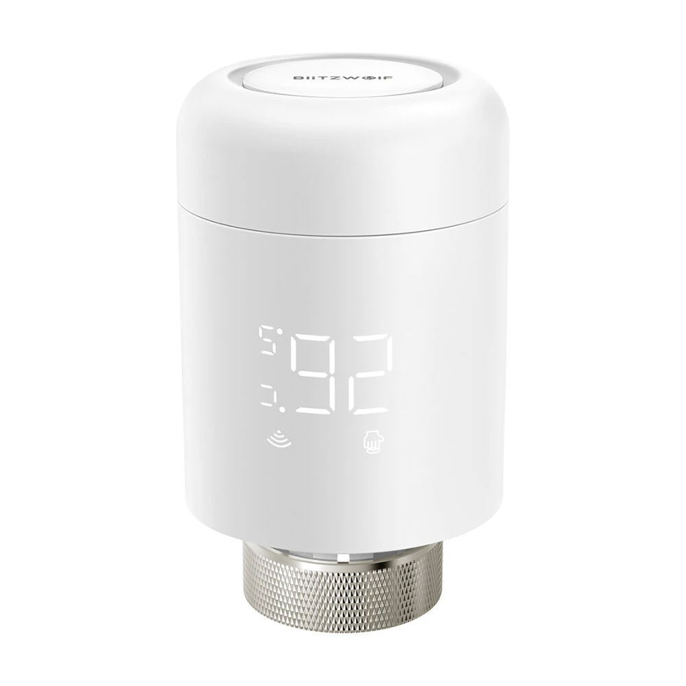 BlitzWolf® BW-TRV16 WiFi Smart Thermostatic Radiator Valve Intelligent Thermostat Temperature Controller Programmable Set Schedules APP & Voice Control Work with Alexa Google Home