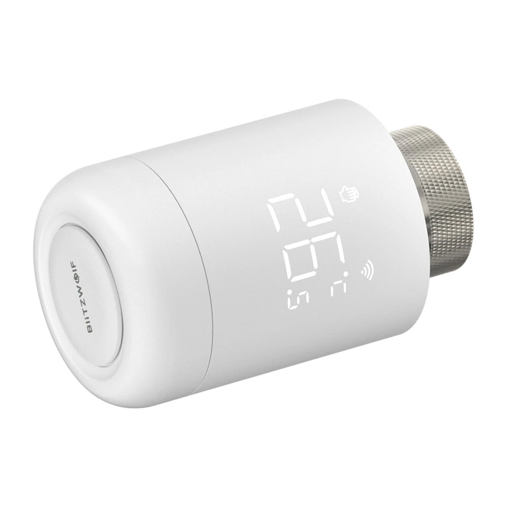 BlitzWolf® BW-TRV16 WiFi Smart Thermostatic Radiator Valve Intelligent Thermostat Temperature Controller Programmable Set Schedules APP & Voice Control Work with Alexa Google Home