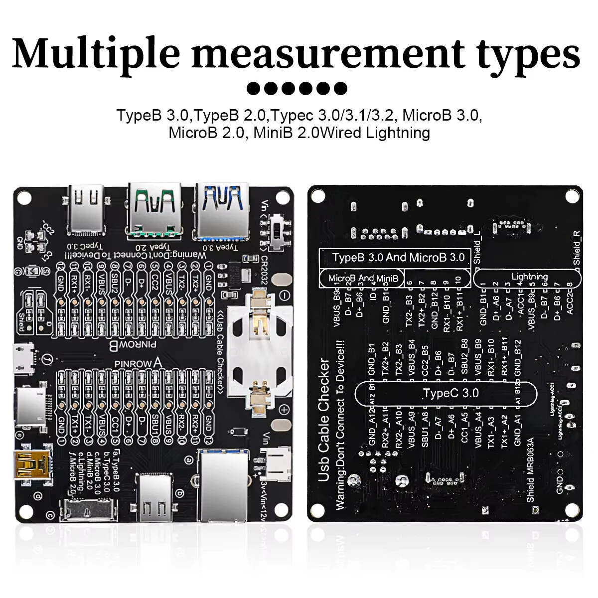 Micro Type-C Type-B Short Circuit Switch Test Board Data Cable Anomaly Detector USB Cable Tester For iOS Android Testing