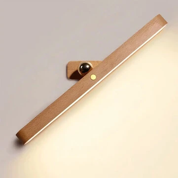 Cordless Mirror Front Light USB LED Night Light Makeup Light Wooden LED Night Light USB Magnetic Mirror Fill Light Touch Wall Lamp Kitchen Cabinet Light Bedside Lamps