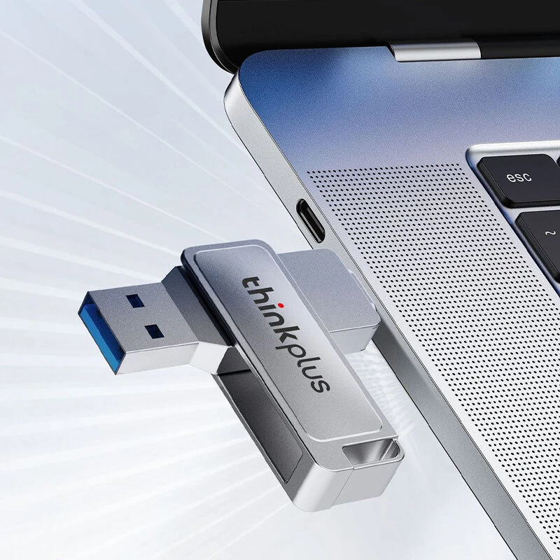 Lenovo Thinkplus MU233 Type-C & USB Flash Drive 160MB/s USB3.2 High Speed Rotary Pendrive 512G 256G 128G 64G 32G Portable Memory U Disk for PC Computer Laptop