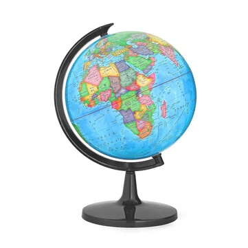 32CM Educational World Globe with Weighted Base Classroom Decorative Large Earth for Students Geography Teachers 360° Rotating Interactive Globe with World Map-Learning Tool Educational Toys