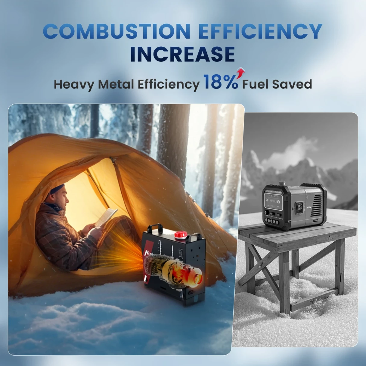 HCALORY HBS1S 8KW Diesel Heater Portable Diesel Air Heater with App Control 10-Temperature Settings 28% Boost in Burning Efficiency Auto Start-Stop and 110V AC 12V 24V DC for Car Campers