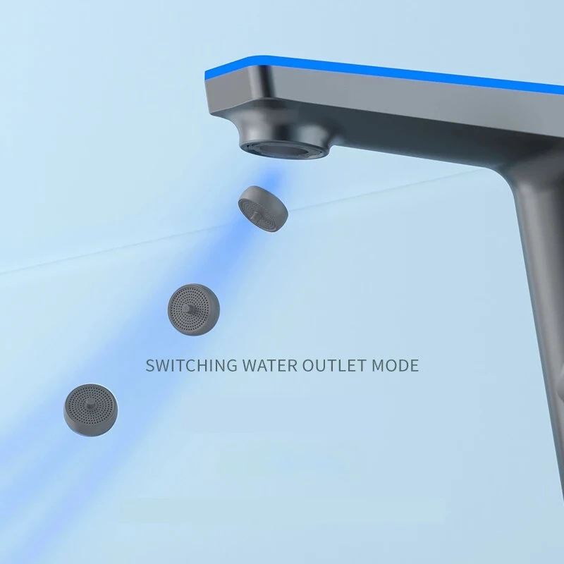 High-end G1/2 Digital Display Water Temperature Hot Cold Icicle Water Cooling Tropical Atmosphere Light Basin Faucet Toilet Bathroom Household Faucet Basin Mixer Tap