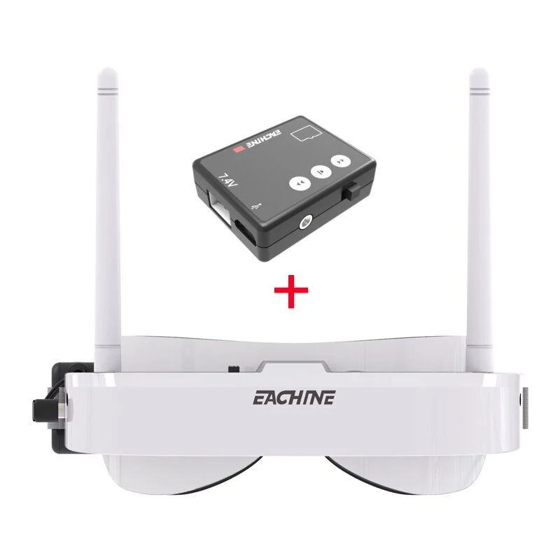 Eachine EV100 5.8G 72CH 720*540 FPV Goggles with Dual Antennas& Fan 18650 Battery Case For RC Drone
