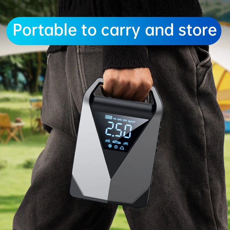 Portable 3000A 4500A Car Jump Starter Air Compressor 150PSI Tire Inflator Power Bank USB Type-C Input Emergency LED Light