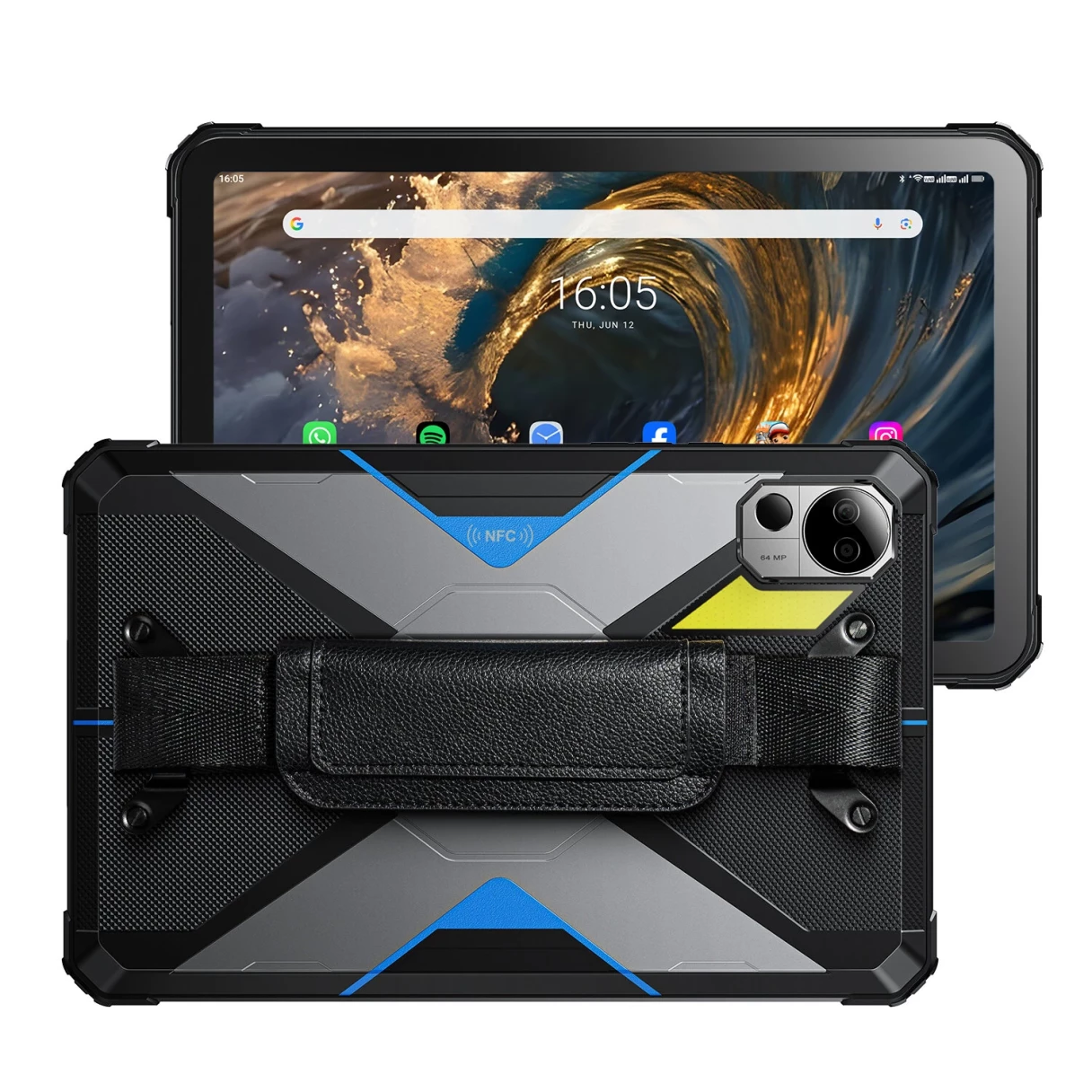 FOSSiBOT DT3 MediaTek Dimensity 7300 Octa Core 12GB RAM +20GB Virtual Memory 256GB ROM 5G LTE 10.4 Inch 2K Screen WIFI6 Android 15 21650mAh Battery 64MP+32MP Camera IP68 IP69K Rugged Tablet