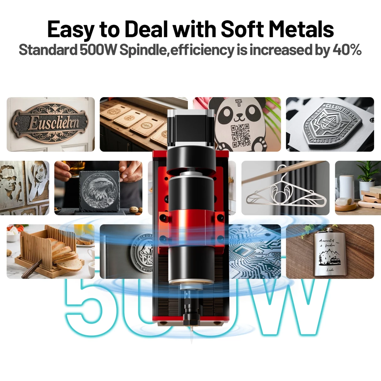 [EU/BR Direct]TWO TREES TTC450 Ultra CNC Router Engraving Machine 500W Spindle 460*460mm Larger Working Area 0.05mm High Precision Engraving for Aluminum Woodworking Acrylic