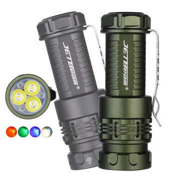JETBEAM RRT0 PRO LED Rechargeable Small EDC Flashlight Equipped with 3 high-Brightness LEDs+with RGB Light,1680 lumens Maximum Range 200 Meters,IP66 Waterproof,for Outdoors,Work,Emergency