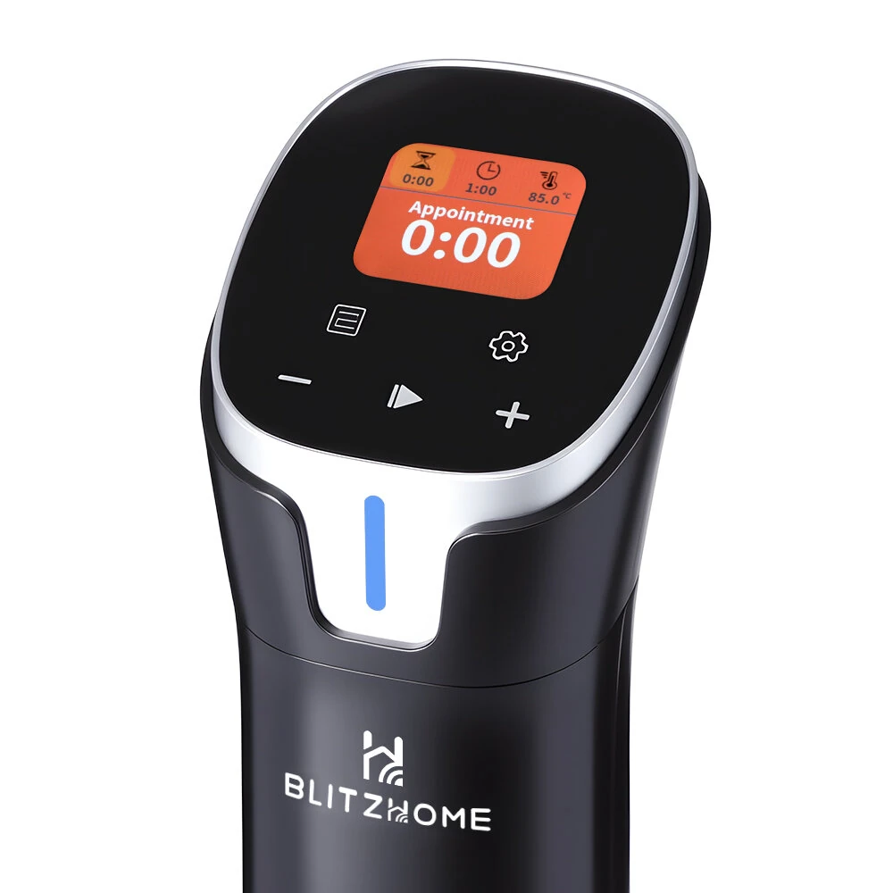 BlitzHome® SV2401C 1100W Smart Sous Vide Cooker APP Control Thermal Immersion Circulator Machine with Color Touchscreen ±0.5°C Precision 99-Hour Timer