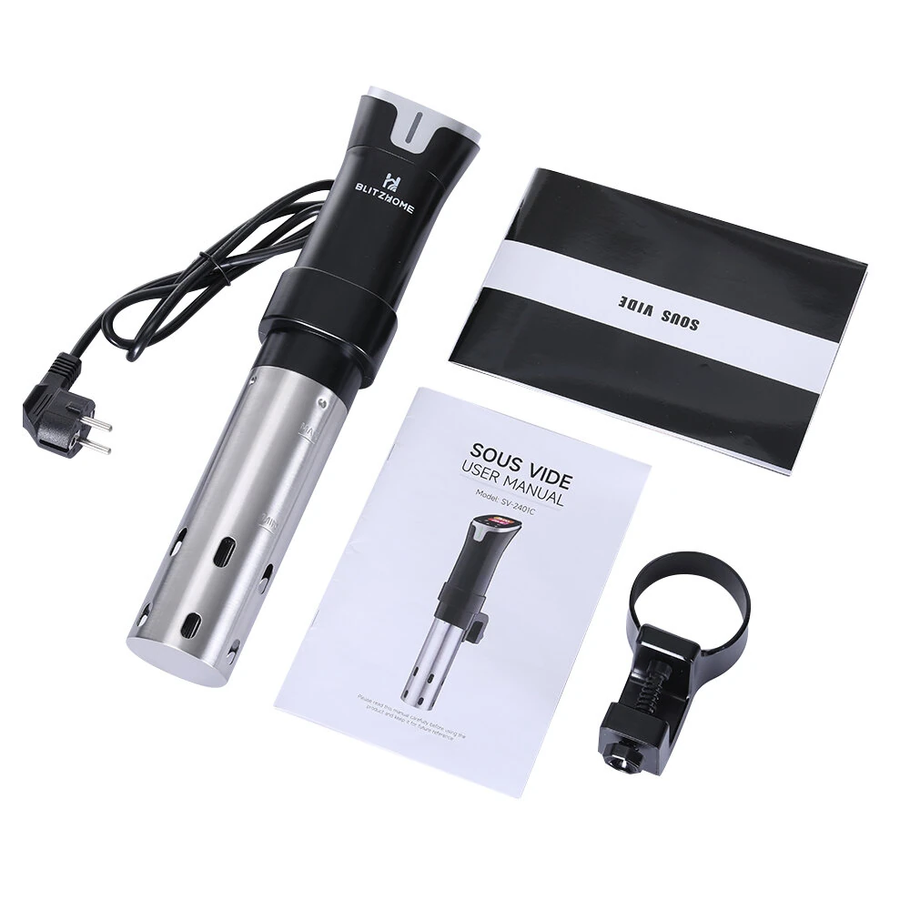 BlitzHome® SV2401C 1100W Smart Sous Vide Cooker APP Control Thermal Immersion Circulator Machine with Color Touchscreen ±0.5°C Precision 99-Hour Timer