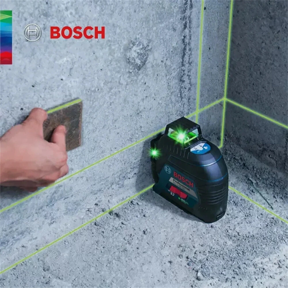GLL3-60XG 3D Green Laser Level 12 Lines Auto-Leveling 30m Range IP54 High Accuracy Construction Tool