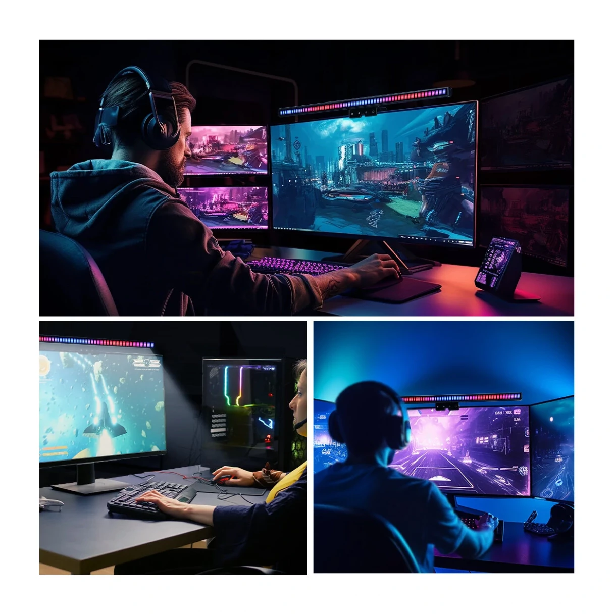 BlitzWolf® BW-NEW CML4 RGB Gaming Monitor Light Bar APP Control Dual Light Source Adjustable Light Color Temperature Eye Protection Anti-Glare USB e-Reading Light Touch Control for Home Office PC Computer