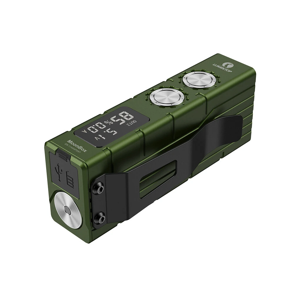 Lumintop Moonbox 10000 Lumens LED Screen 21700 Flashlight with Sideliht TYPE-C USB Rechargeable Flood Portable Clip Torch Transparent Version / Side Light Version