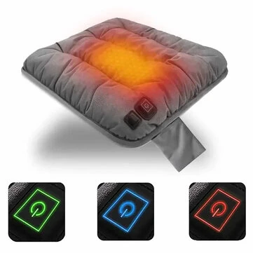 Heated Seat Cushion Office USB Winter Warmer Temperature Adjustable Graphene 5V Electric Chair Pad Electric Heating Cushion Pad Chair Winter Warming 3 Layer Blanket