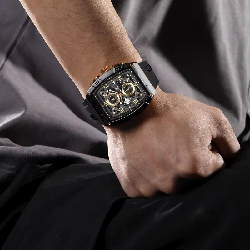 NAVIFORCE Men Watches Waterproof Large Dia Quartz Watch Multi-function Chronograph Sport Watch Fashion Wristwatch