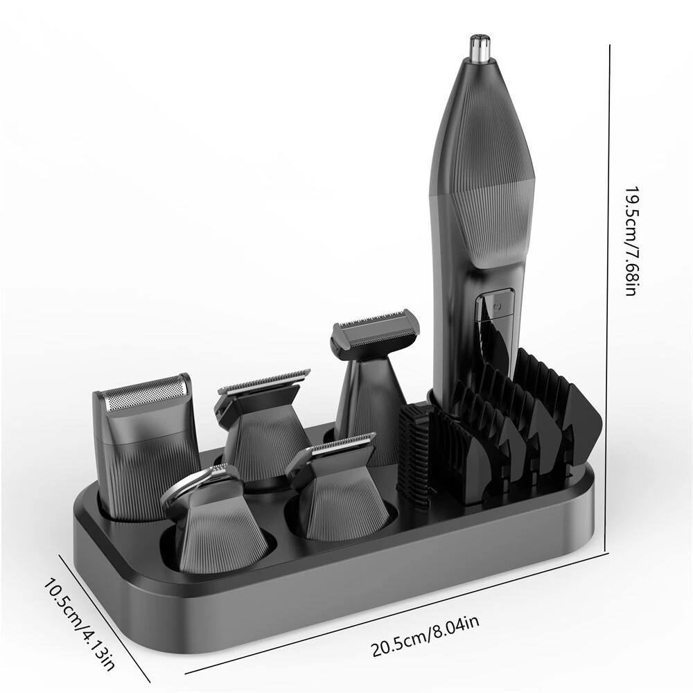 [EU Direct] MOOSOO RS1901 6-in-1 Multi-Grooming Kit for Men Electric Shaver Hair Trimmer Beard Trimmer & Nose Hair Trimmer Body Groomer IPX7 Waterproof LCD Display