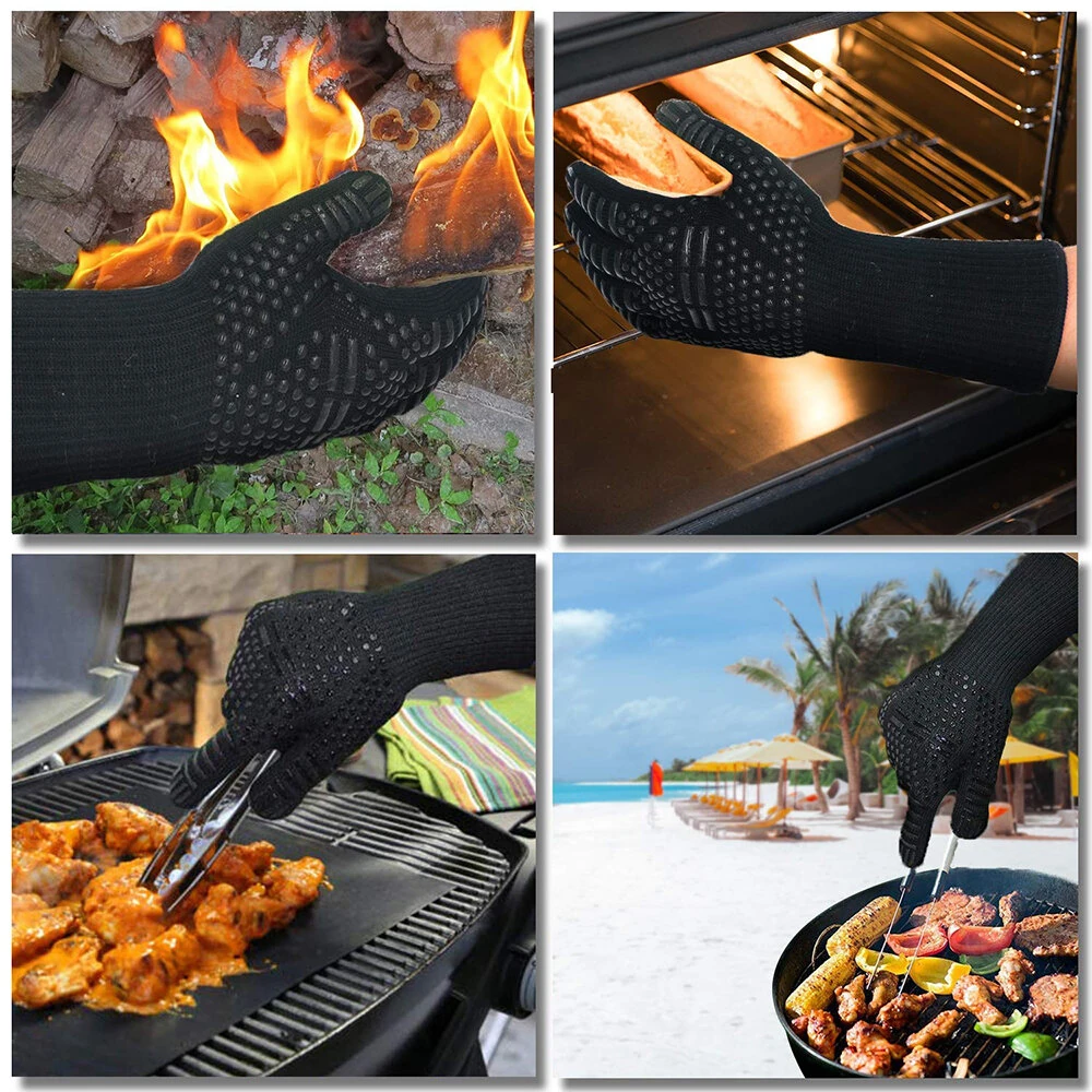 Heat Resistant BBQ Gloves Multi-purpose Grilling Gloves 1472 F° Heat Resistant Grilling Gloves Grilling Set for Grilling Baking