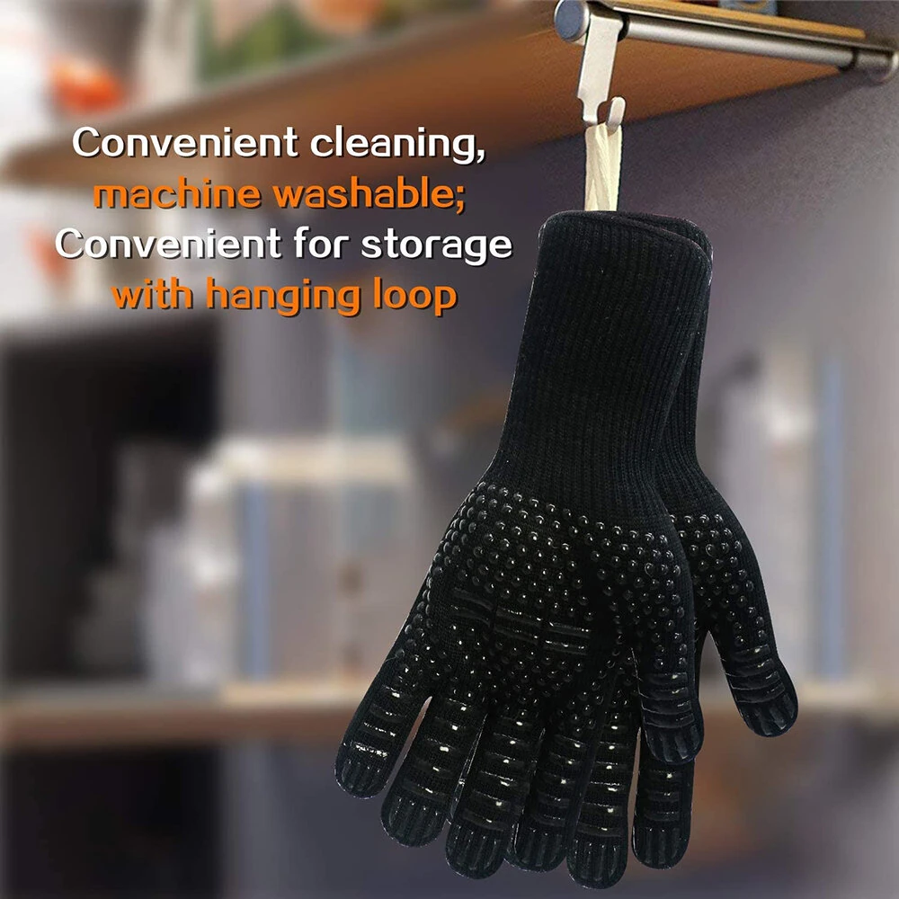 Heat Resistant BBQ Gloves Multi-purpose Grilling Gloves 1472 F° Heat Resistant Grilling Gloves Grilling Set for Grilling Baking