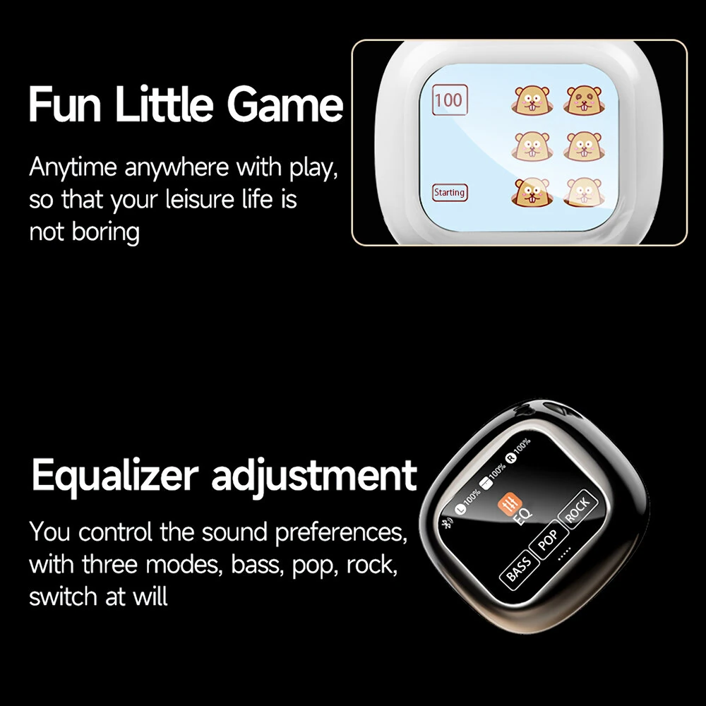 BlitzWolf® BW-FYE16 Plus LED Screen TWS Earbuds bluetooth Earphone Colorful Touch Screen Active Noise Cancelling with Speaker Support TF Card Wireless Headphones