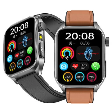 E810 1.952-inch AMOLED ECG 650nm Laser Semiconductor Conditioning Micro Physical Examination bluetooth Call Heart Rate Blood Pressure Blood Oxygen Monitor Uric Acid and Blood Lipid Blood Gluc