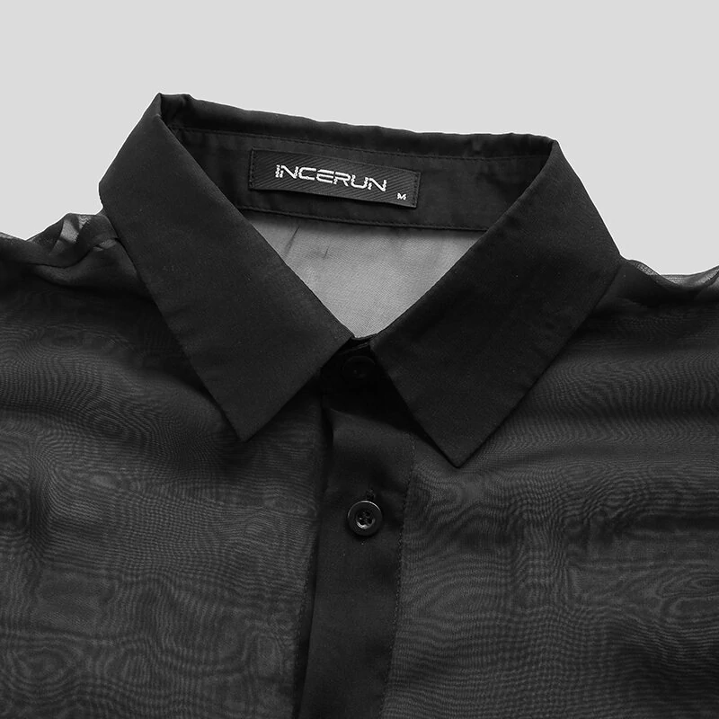 Mens Fashion Single Breasted Pure Color Long Sleeve Casual Shirts