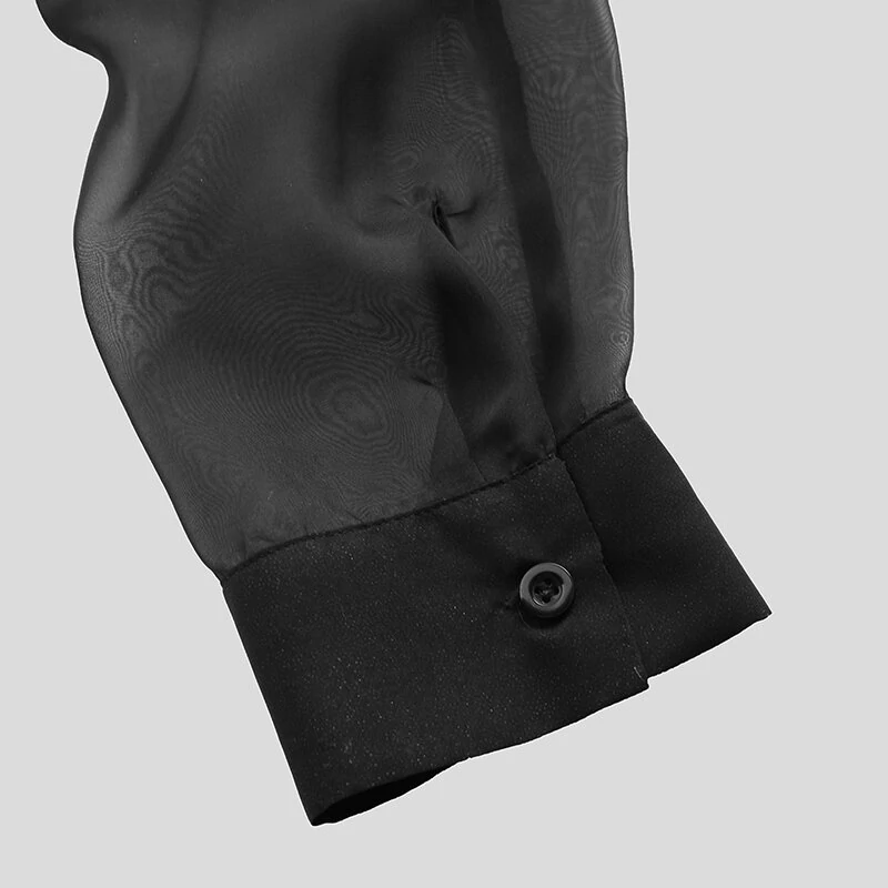 Mens Fashion Single Breasted Pure Color Long Sleeve Casual Shirts