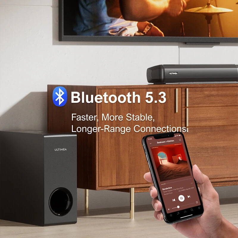 Ultimea Apollo S50 4.1CH Soundbar bluetooth Soudbar 5 Units 3 Mode Audio DSP Chip BassMax Tech Wired Soundbar Detachable Desktop Speaker