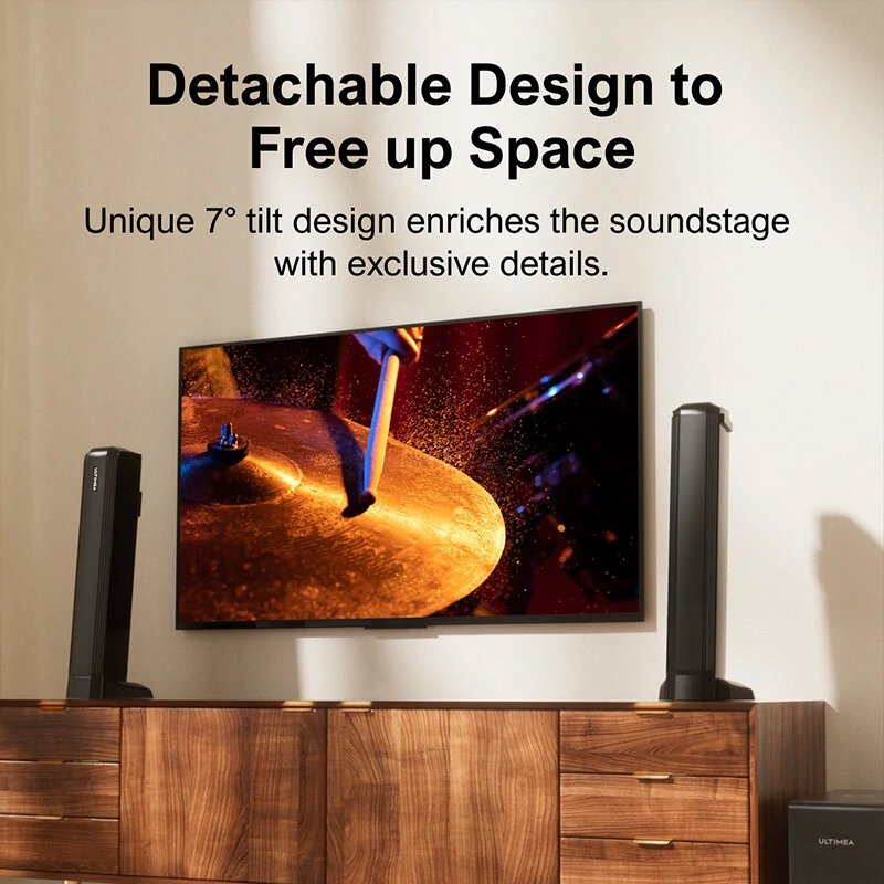 Ultimea Apollo S50 4.1CH Soundbar bluetooth Soudbar 5 Units 3 Mode Audio DSP Chip BassMax Tech Wired Soundbar Detachable Desktop Speaker