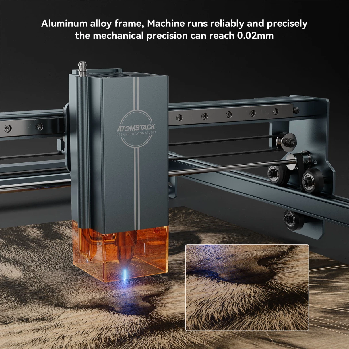 Refurbished AtomStack A20 PRO V2 20W Laser Engraver 24000mm/min Ultra Fast 120W High Power Laser Engraving Machine CNC Laser Cutter and Engraver Machine 400mm x 365mm Engraving Area for Metal Wood Leather