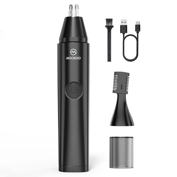 [EU Direct] MOOSOO HK-0811 3-in-1 Electric Ear & Nose Hair Trimmer Rechargeable Painless Nose & Ear Eyebrow Groomer For Men